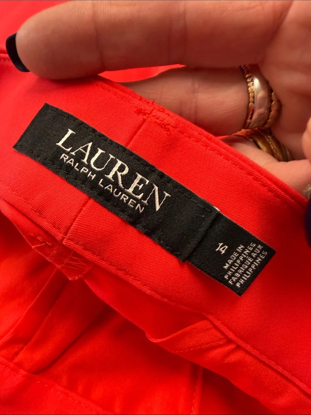 Lauren Ralph Lauren Red Trouser Style Shorts Size 14